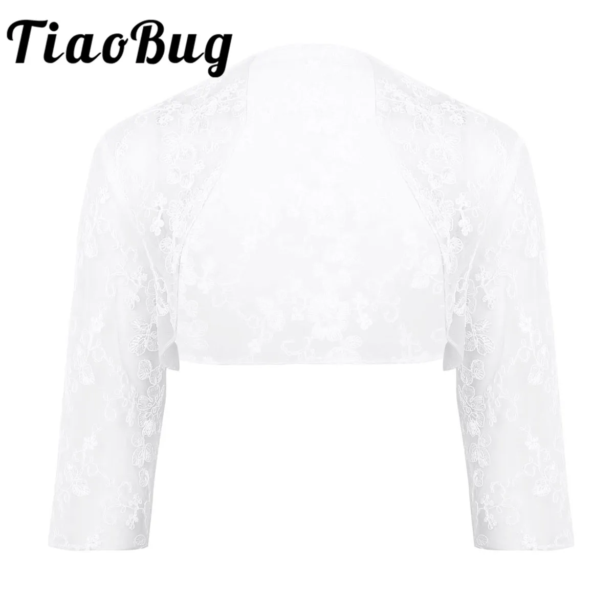 Женские Элегантные 3/4 рукав белый Женский Свадебный жакет болеро кружева невесты