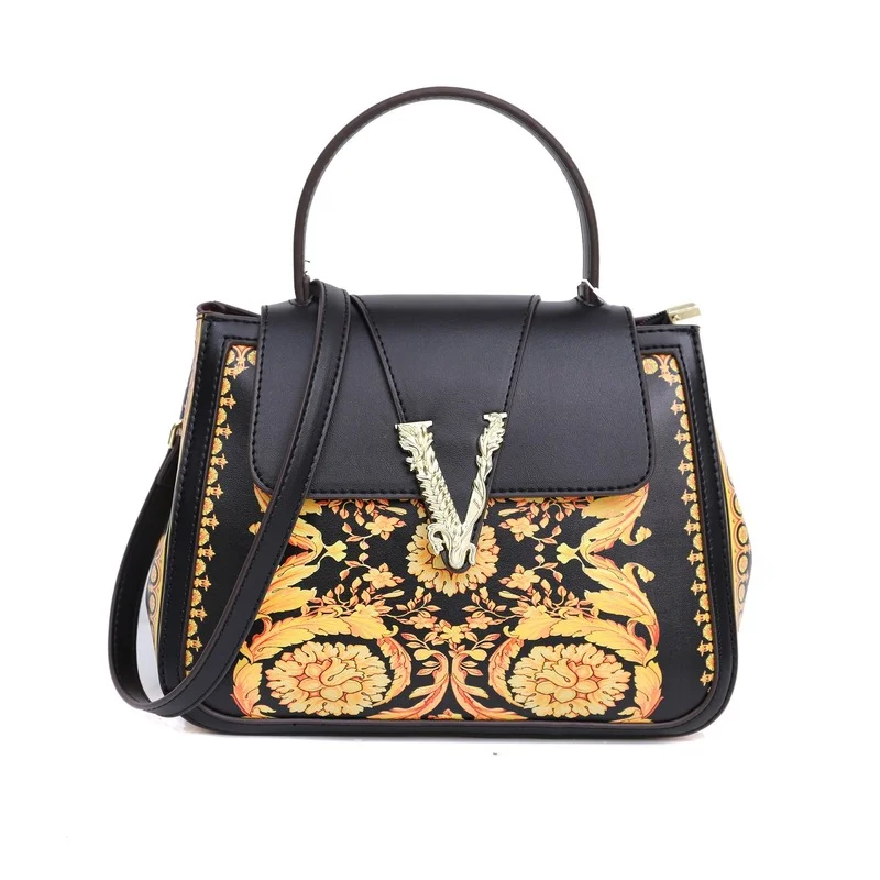 

2021 New pu women's bag tote stiletto European and American print bag printing handbags