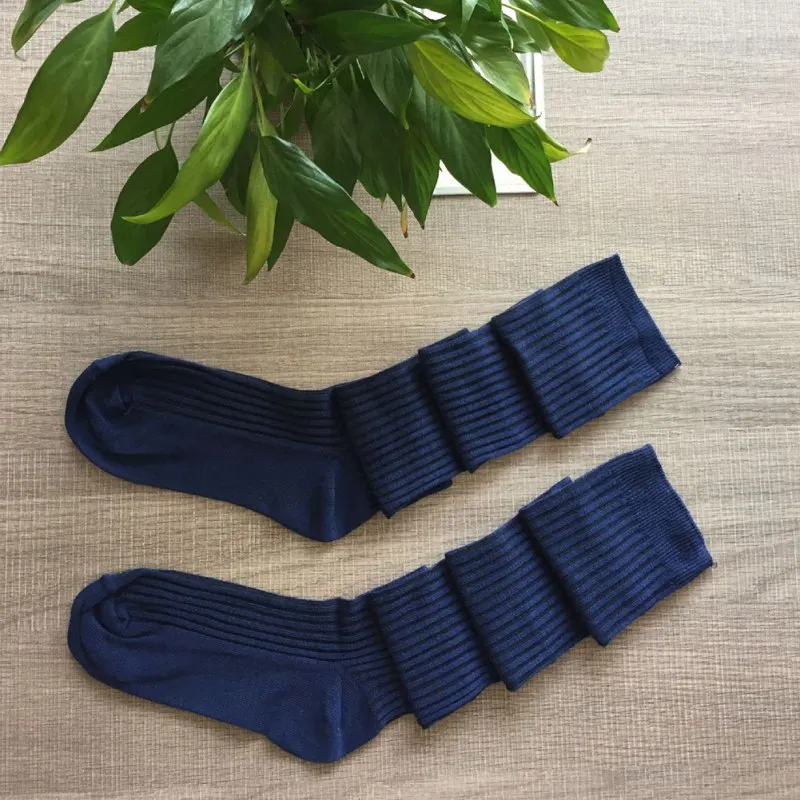 1 Pair Stockings Female Autumn Fashion Casual Thin section Stockings Solid Color Comfortable Knitted Over The Knee Stockings - Цвет: L