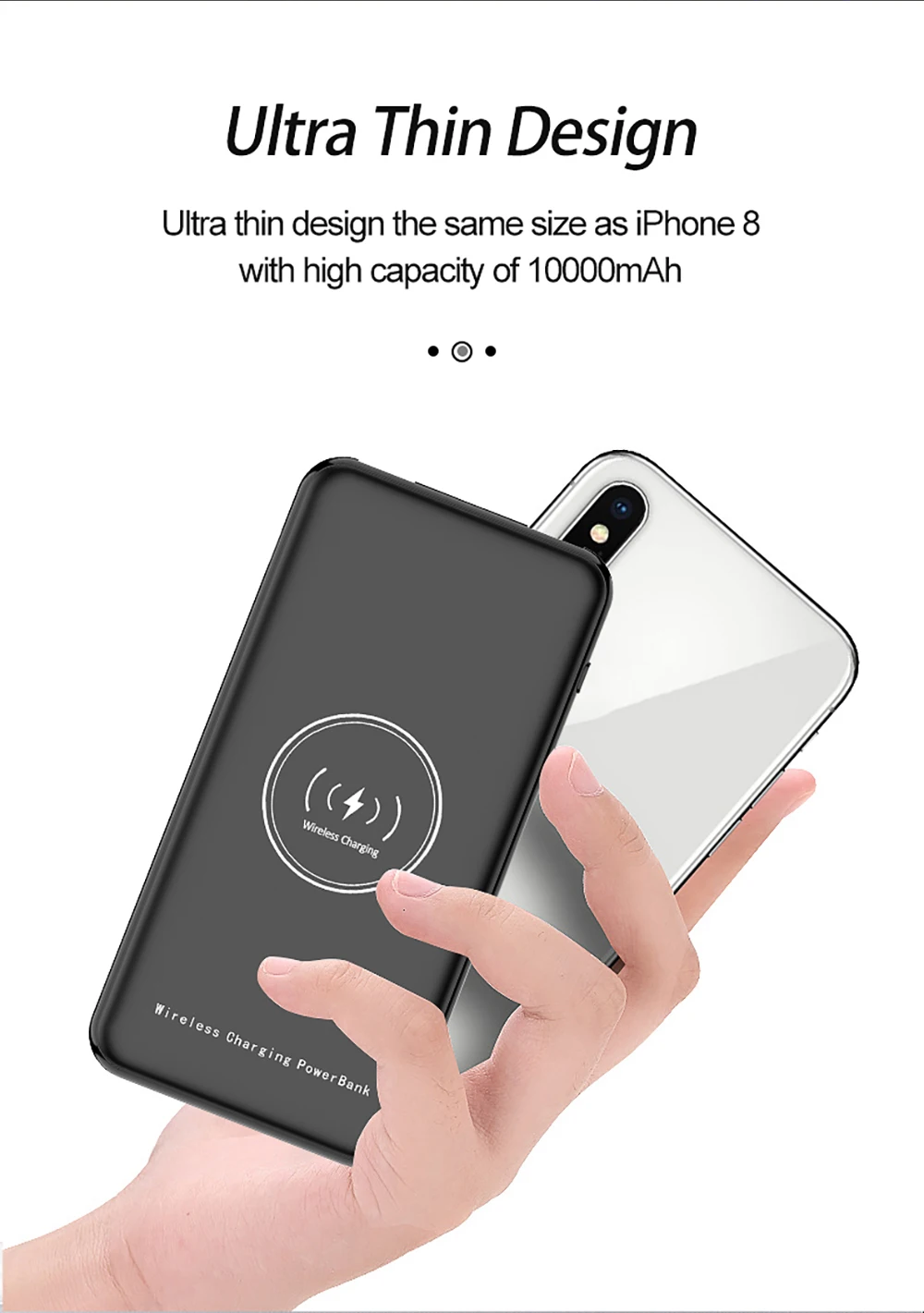 Портативное зарядное устройство 10000 мАч, 18 Вт, быстрая зарядка QC3.0, PD3.0, 10 Вт, Qi, беспроводное зарядное устройство, внешний аккумулятор для быстрой зарядки