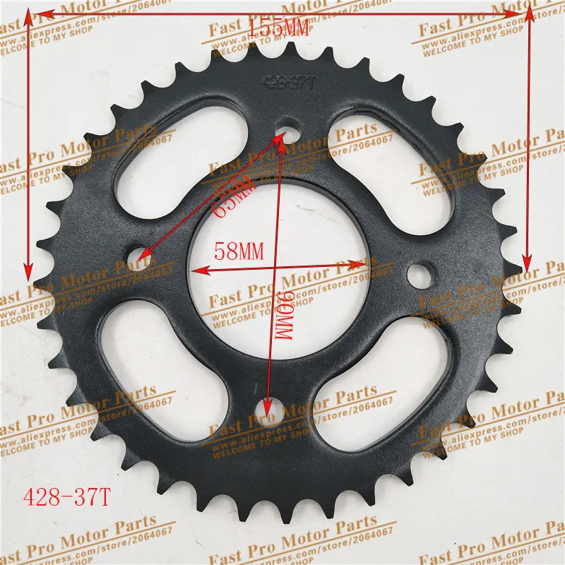 67 мм 43T 428 задняя цепная Звездочка Cog для 110cc 125cc 140cc Dirt Pit Bike внедорожный мотоцикл