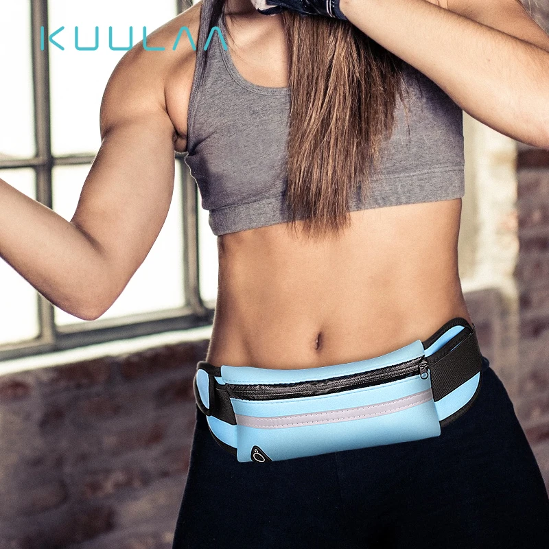 KUULAA, спортивная сумка на пояс, для улицы, ультра-тонкая, водонепроницаемая, сумка на пояс, сумка для телефона, сумка на пояс, для мужчин и женщин, поясная сумка