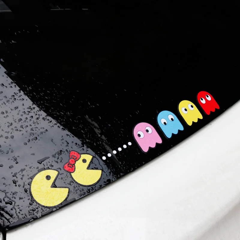 

Noizzy Colorful Pacman Car Sticker Window Hellaflush Decal Bomb JDM Cartoon Vinyl Auto Windshield Tuning Accessories Car-Styling