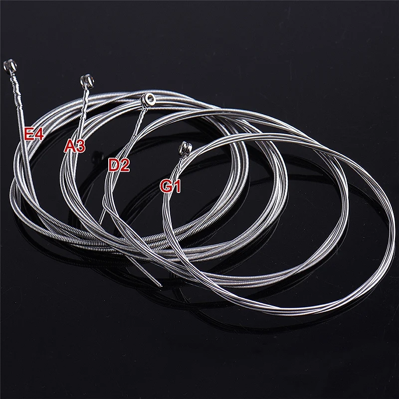 4 pcs edelstahl bass saiten bass gitarre teile zubehör gitarre string silber überzogene gauge bass gitarre musik zubehör free global sh