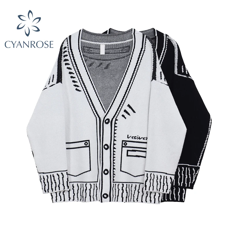 Кардиган женский осенне-зимний вязаный однобортный с длинным рукавом и