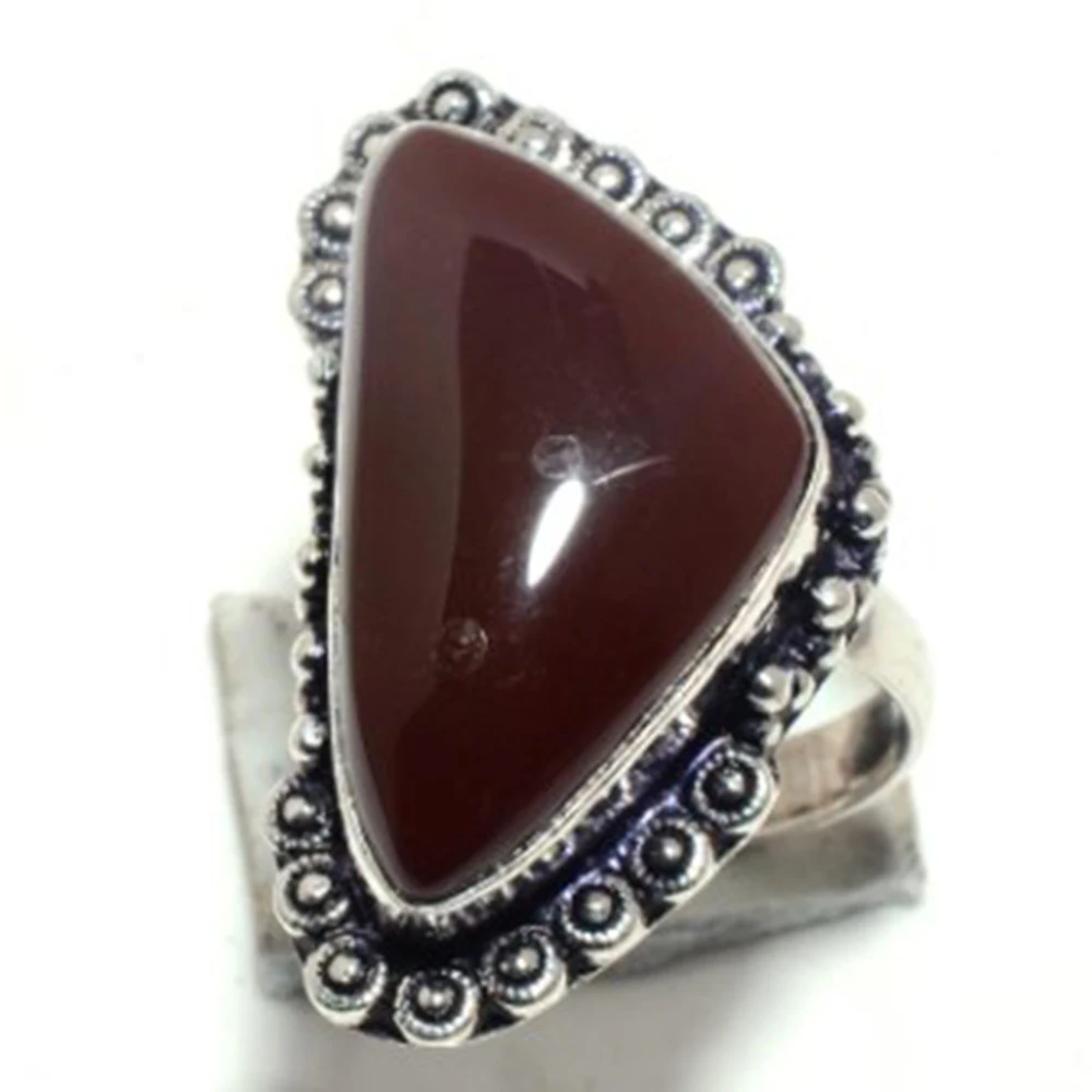 Сердолическое серебряное кольцо с покрытием из меди размер: 8 5 FRR0222|Кольца| |