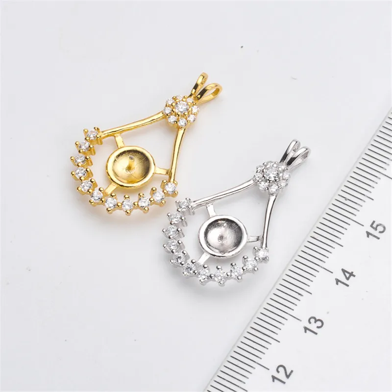 

Jewelry Handwork Pendant Base S925 Sterling Silver Pearl Pendant Accessories And Parts Findings Jewelry For DIY Fittings Women