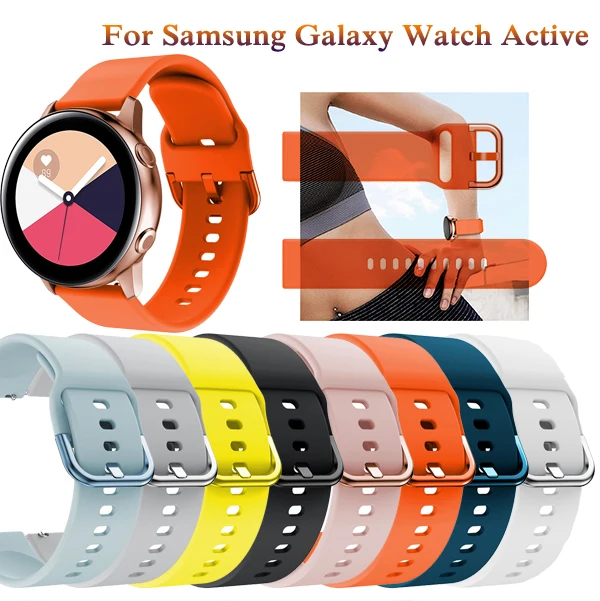 

Soft silicone 20mm Watch strap for Samsung Galaxy Watch Active Original Bands Galaxy 42mm gear S2 bip Smart Wristbands Watchband