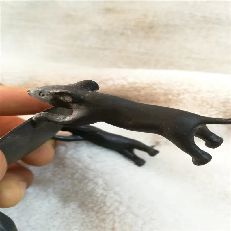 Китайский Медный подсвечник с тремя мышами Old Beijing