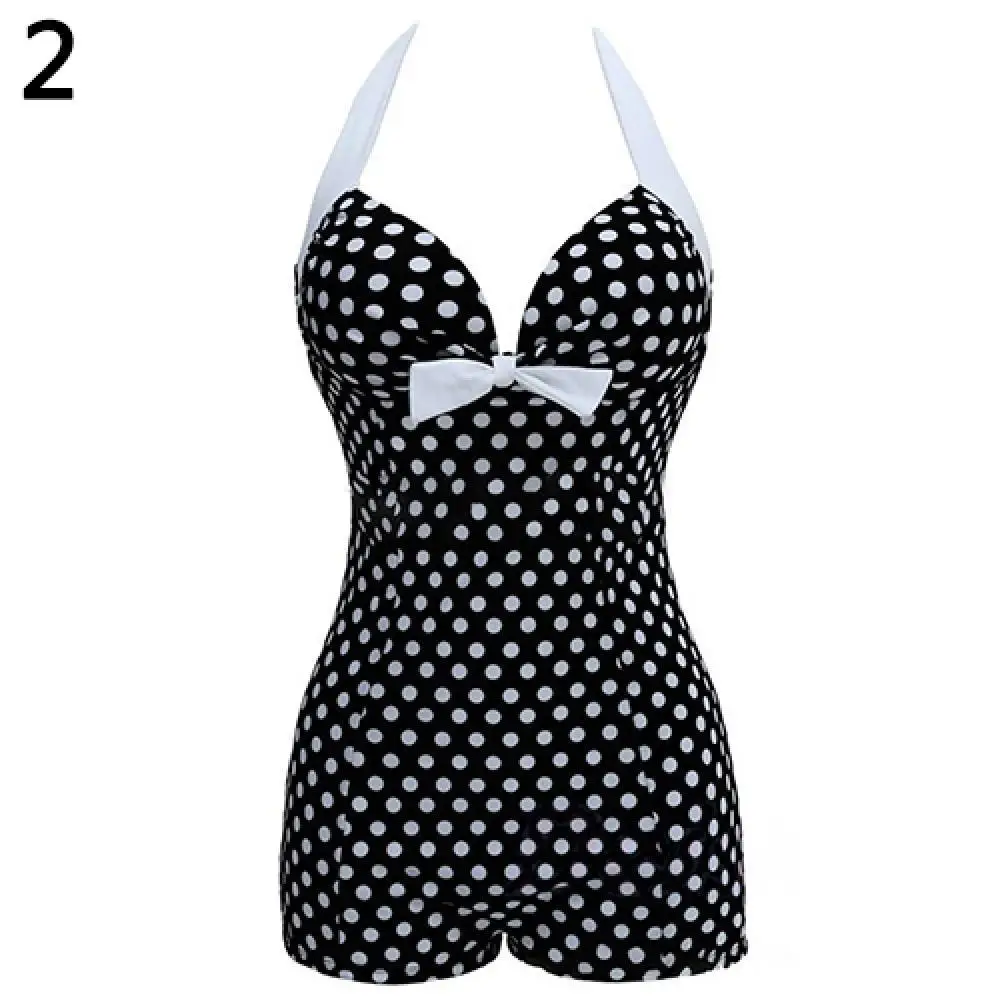 

2021 Sexy Women One-piece Bathing Suit Dotted Beachwear Push Up Monokini Swimsuit Swimwear