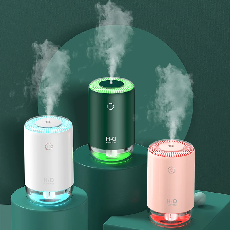 

370ml Humidifier USB Ultrasonic Glacier Aroma Diffuser Cool Mist Maker Air Humidificador Purifier with Colorful Light for Home