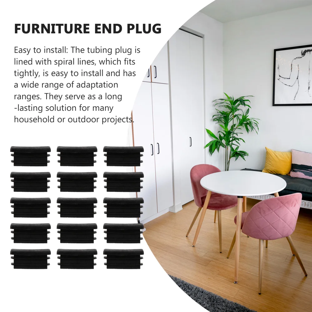

100pcs Square Cover Furniture Leg Plug Tube Bung Blanking End Caps