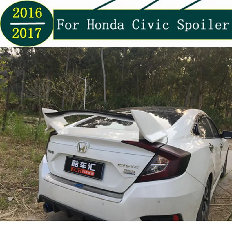

Для Honda Civic спойлер 2016 2017 автомобильный Стайлинг ABS пластик Неокрашенный задний Багажник крыло багажника губа спойлер на крышу автомобильно...
