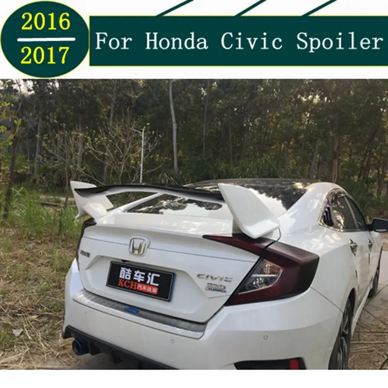 Для Honda Civic спойлер 2016 2017 автомобильный Стайлинг ABS пластик Неокрашенный задний