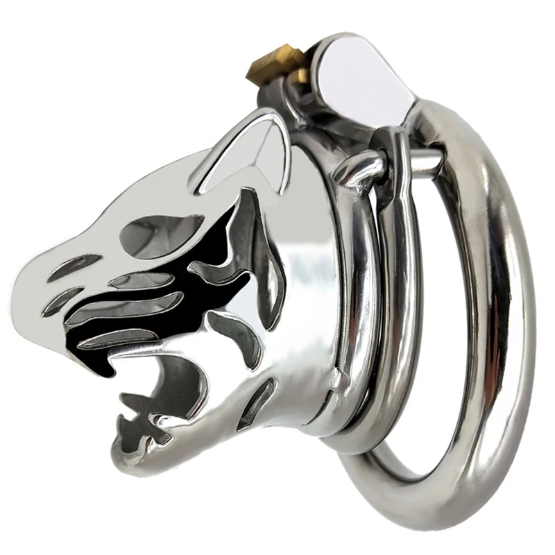 Мужское устройство верности из нержавеющей стали с головой леопарда кольцом