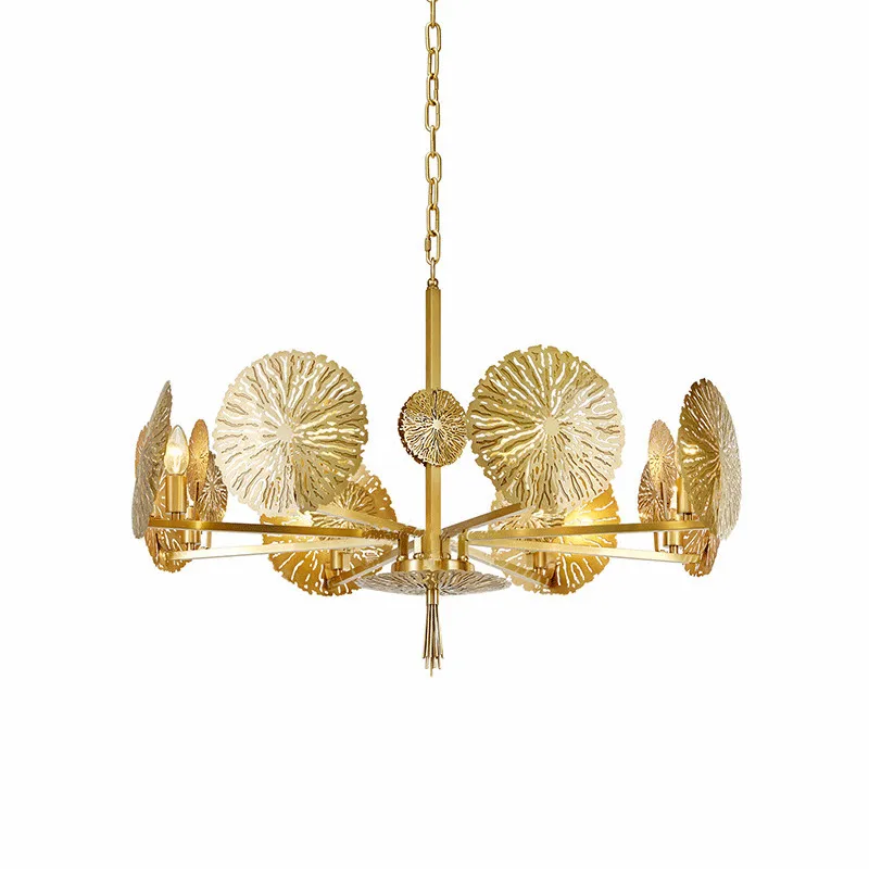 Роскошная полая металлическая люстра для виллы Классическая Светодиодная лампа