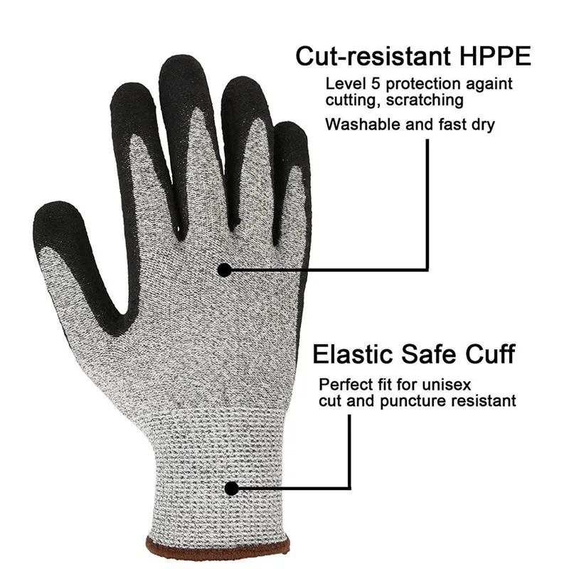 HPPE Anti-Cut Gloves Wear Resistant Cut Industrial Anti Stab Working Protection | Безопасность и защита