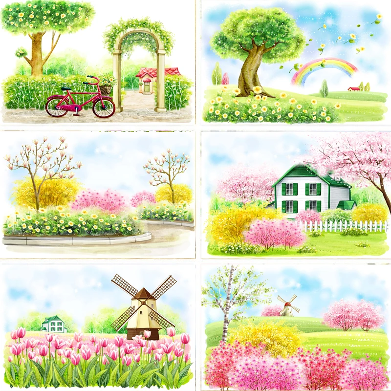 Nitree винил Подставки для фотографий фон картина маслом Стиль Весна внутренней