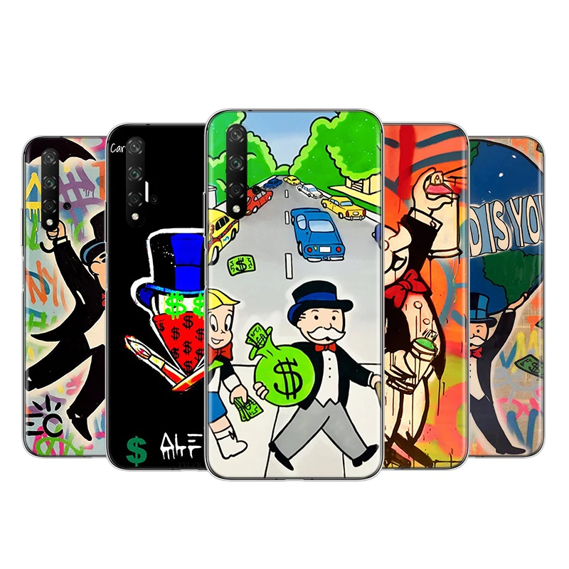 Мультфильм доллар Монополия силиконовый чехол для Honor 9 10 X10 9A 9C 9S 9N 10i 10X 9X Lite рro 5G