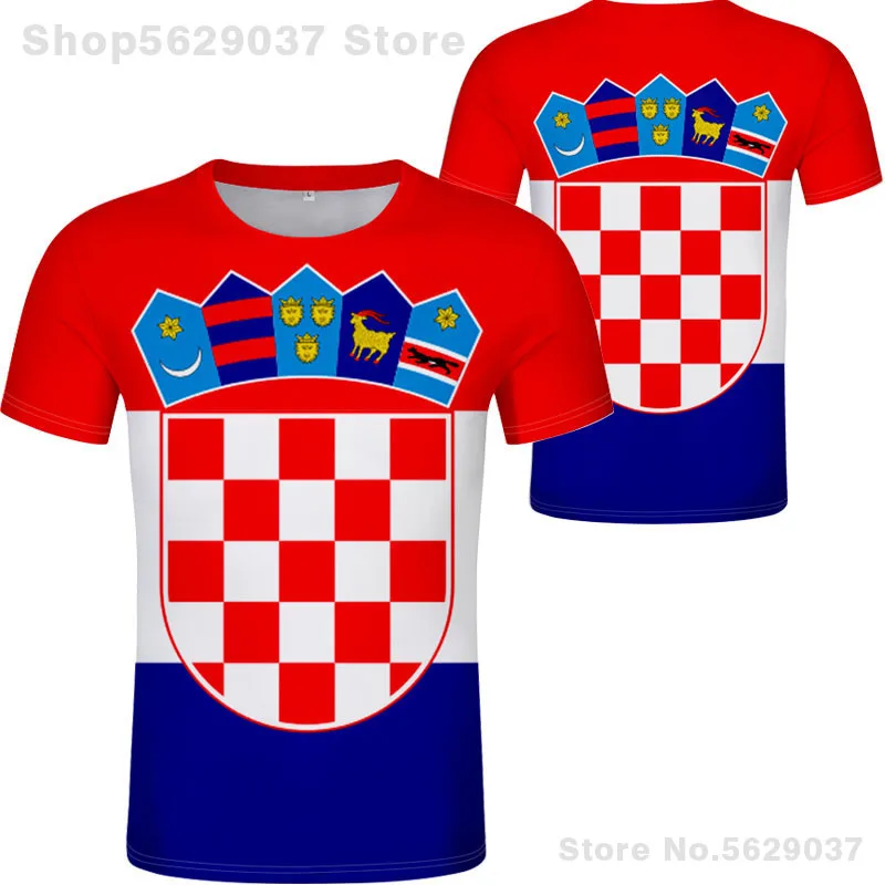 Хорватская футболка сделай сам с бесплатным именным номером hrv государственным