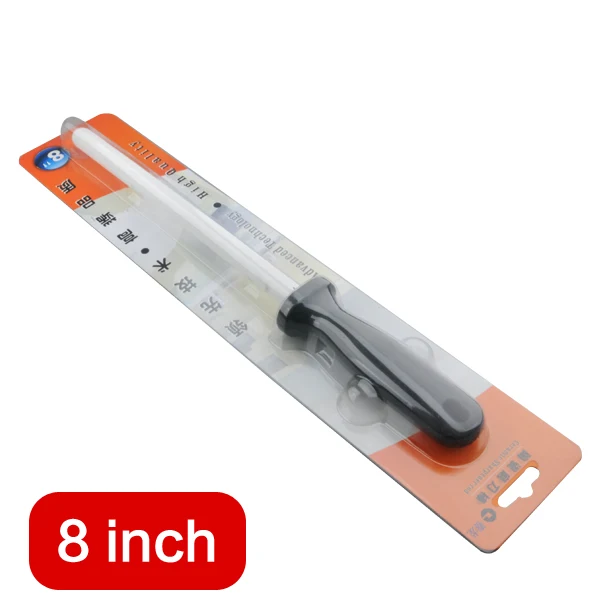8 inch 1 шт. " /8"/1" /12" точилка для ножей точильный керамический стержень ABS Ручка хонинговая точилка для ножей точильный стальной мусат - Цвет: 8 inch