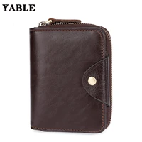 vintage mens wallet business simplicity leather wallet multiple card slots short first layer cowhide card holder mens bag