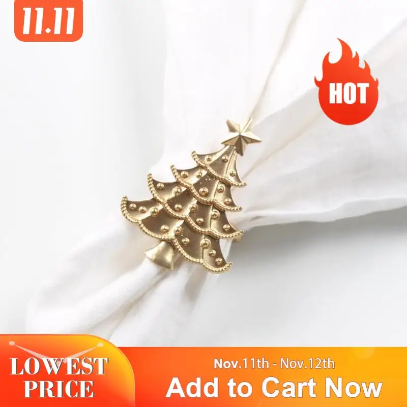 Рождественская елка Салфетка кольцо Мода Металлическое для салфетки пуговица на