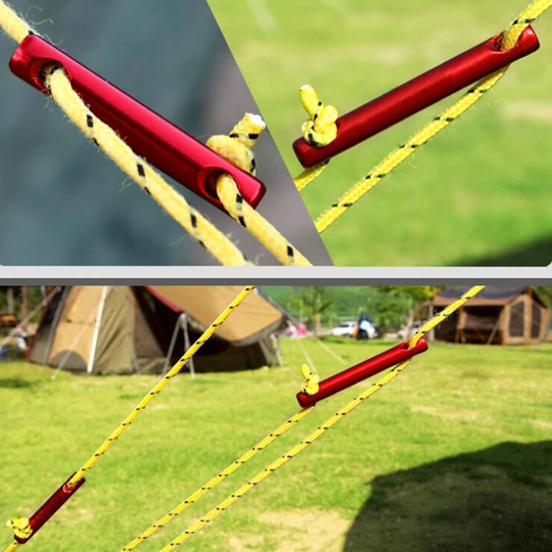 

15Pcs Outdoor Camping Aluminum Alloy Cord Rod Buckle Runners Rope Tensioners Tent Guy Line Rope Tensioners Hiking Accessories