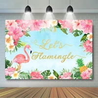 flamingo backdrop tropical floral flamingle background lets flamingle birthday decor girls summer pool party posing shoot prop