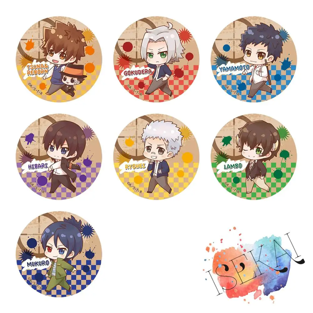Реборн Katei Kyoshi Hitman! Значок аниме Tsunayoshi Mukuro.R Takeshi Gokudera Hayato Lambo Yamamoto милый