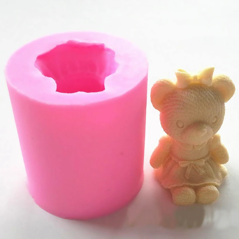 3D игрушка бант силиконовая форма Медведь помадка торты формы для шоколада