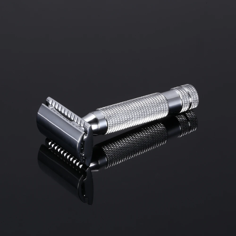 

1 razor 5 Blades Safety Razor Copper Alloy Metal Manual Shaver Men Wet Shaving Razors Kit Short Handle