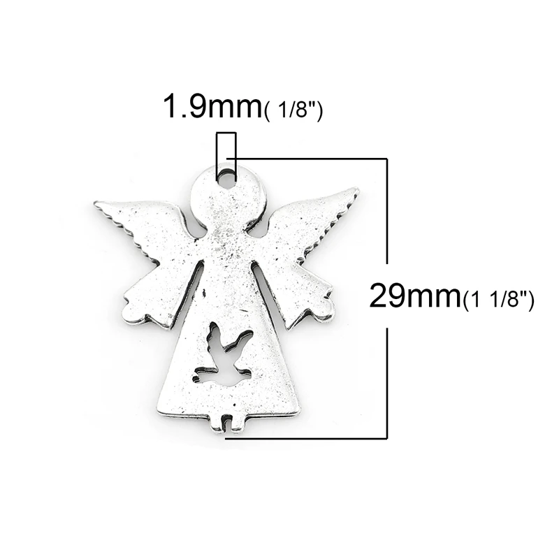 

10 PCs Pendants Zinc Alloy Charms Angel Silver Color Bird Jewelry Necklace Pendant Gifts DIY Findings Accessories Components