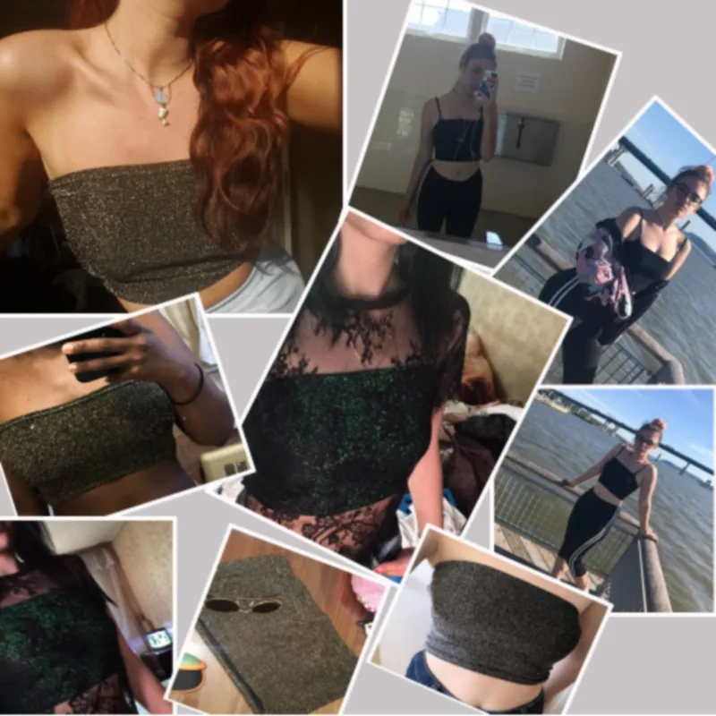 

Hot Sexy Bright Silk Sleeveless Crop Tops Women Evening Party Club Tub Tops Summer Beach Short Bustier Female Camis