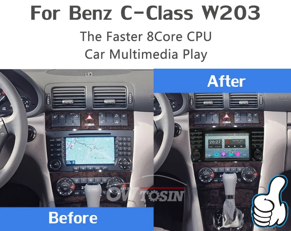 Восьмиядерный 4 Гб ОЗУ Android 9,0 автомобильный DVD для Mercedes Benz C Class W203 C180 C200 C220 C230 C240 C250 C270 C280 C300 C320 автомобильный DSP