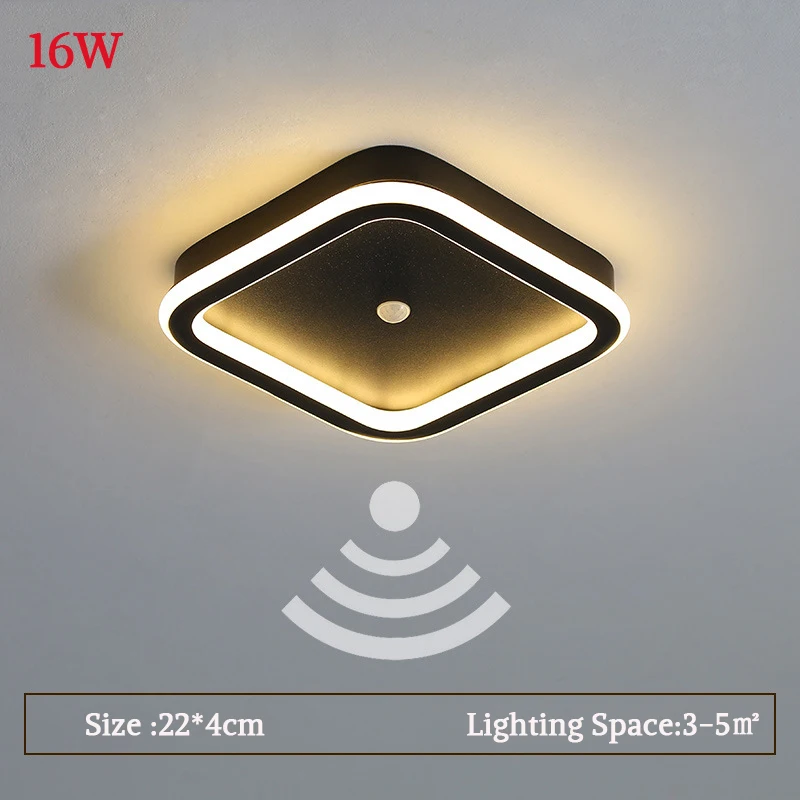 $18.39 LED PIR Motion Sensor Ceiling Light 9W 14W 16W AC110-220 Human Body Induction Ceiling Lamp For Hallways Corridor Aisle Stairways