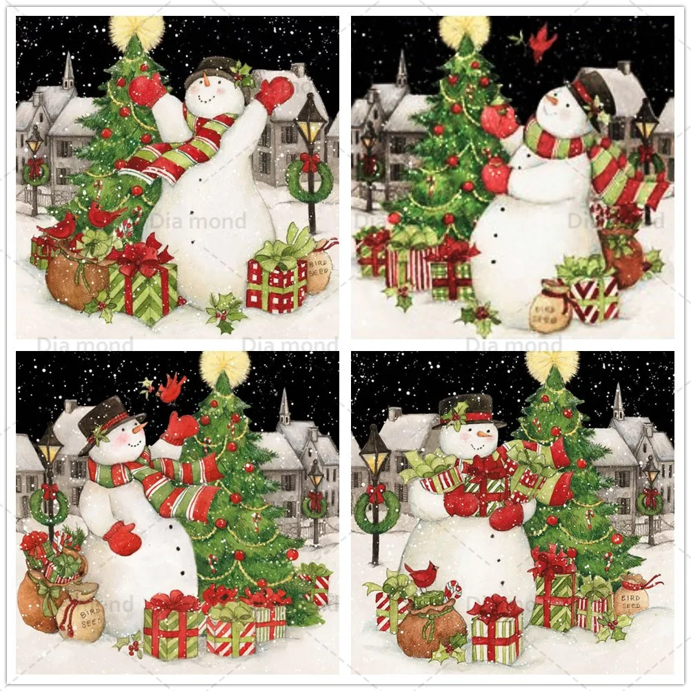 

Full Drill Diamond Painting Snowman Cartoon 5D Diy Diamond Embroidery Cross Stitch Craft Kit Nursery Mosaic Art Home Decor Gifts