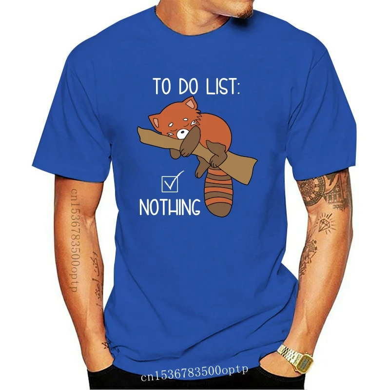 

New fashion T shirt men Sleeping Red Panda Funny To Do List Nothing 2021 Summer Men s Men's Casual Print T Shirt Fashion T shirt