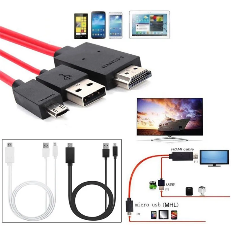 HDMI-совместимый с Mini/Micro Высокоскоростной адаптер Кабели для Мобильный телефон PC TV