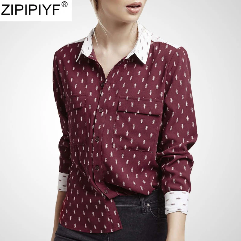 2020 New Arrival Women Blouse Tops Casual Long Sleeve Fashion Loose Dot Print Sexy Turn down Collar Shirt Summer Lady Blusas