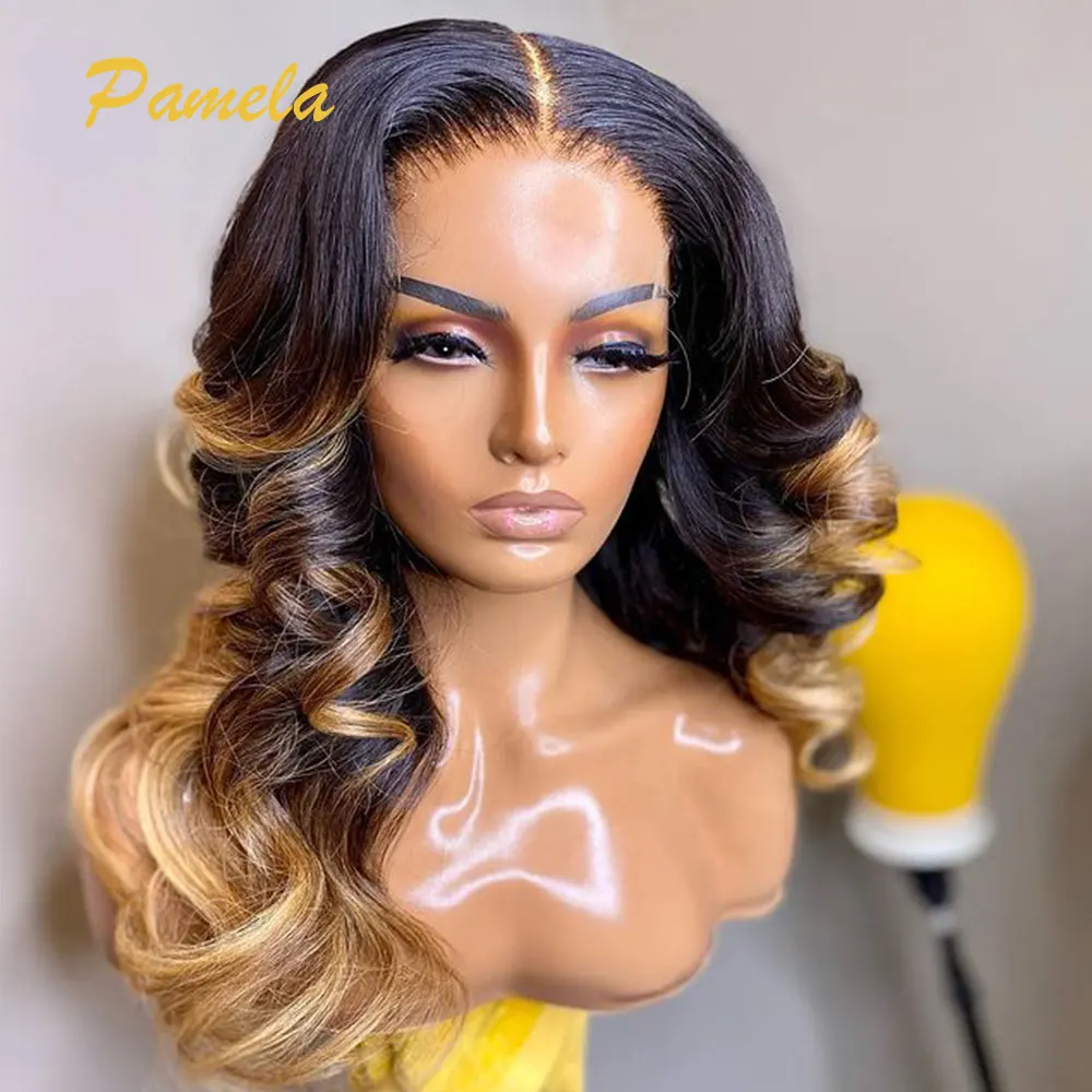 

1b/27/30 Lace Front Wigs Human Hair Honey Blonde Colored Body Wave 13x4 Lace Front Human Hair Wig Ombre Lace Wig 150% Density