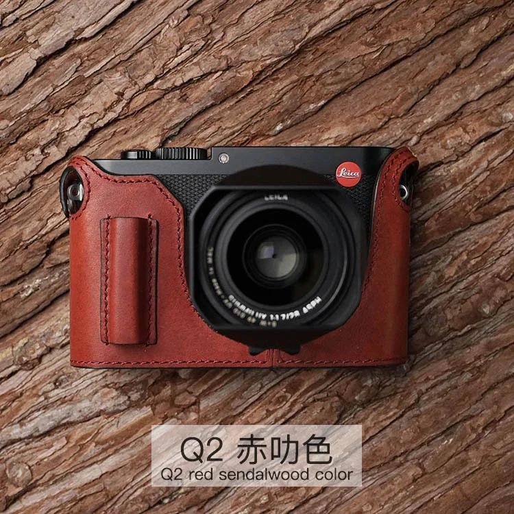 Q2 Red sandalwood Mr. Stone ручной работы из натуральной кожи чехол для камеры видео половина сумка боди для камеры Leica Q Q2 камера typ116 - Цвет: Q2 Red sandalwood