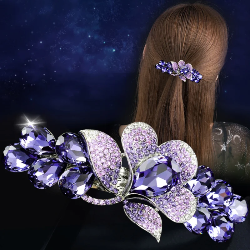 

1 шт. блестящие стразы, женские заколки для волос с кристаллами, заколка для волос для девочек, Роскошные Блестящие кристаллы, заколки для во...