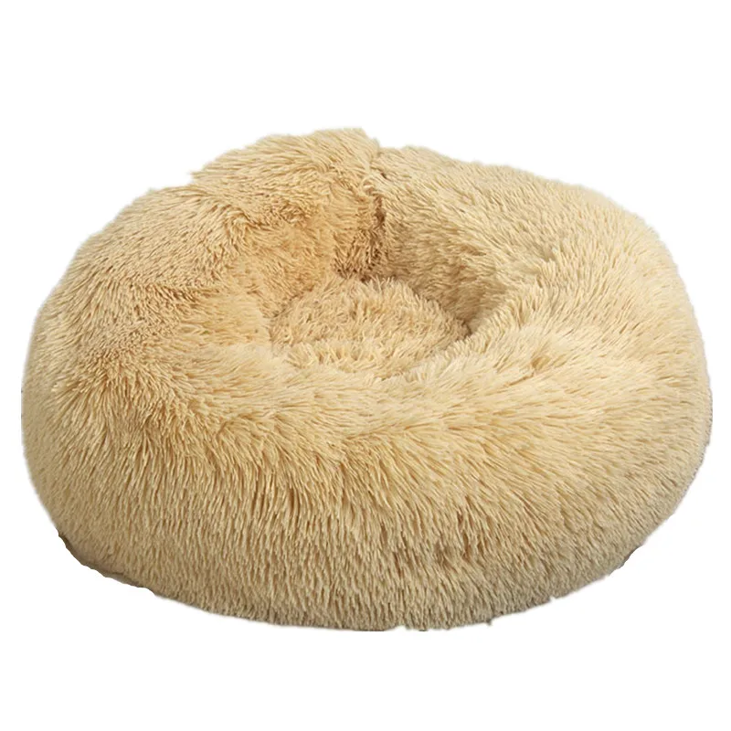 Кошачье гнездо, спальная кровать, подушка для щенка, круглая длинная плюшевая, супер мягкая, для домашних животных, кошка, кровать, мешок, Прямая поставка - Цвет: B