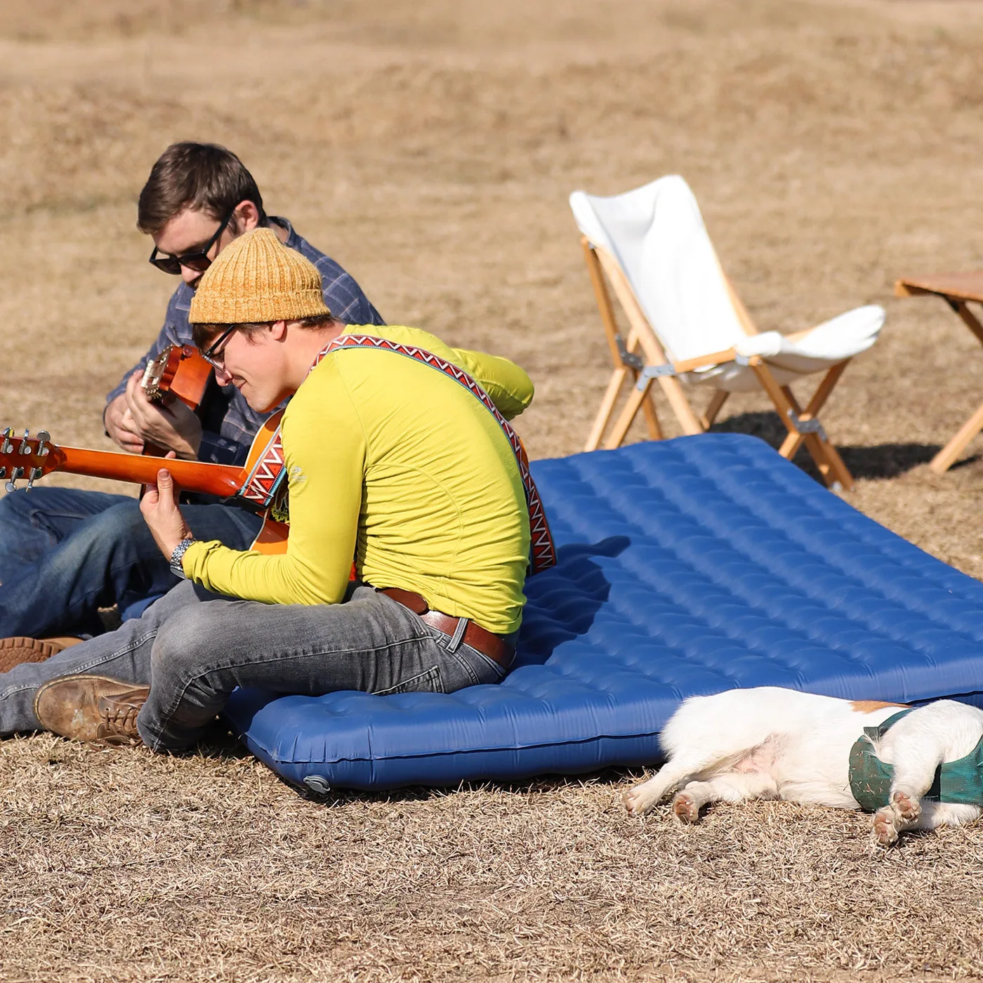 Уличный надувной матрас двойной спальный коврик 13 см утолщенный ультралегкий