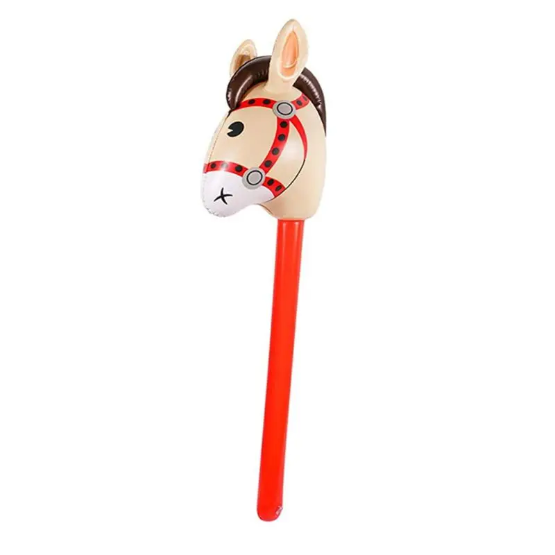 

2022 New Inflatable Horse Heads Cowgirl Stick PVC Balloon Outdoor Educational Toys Gifts