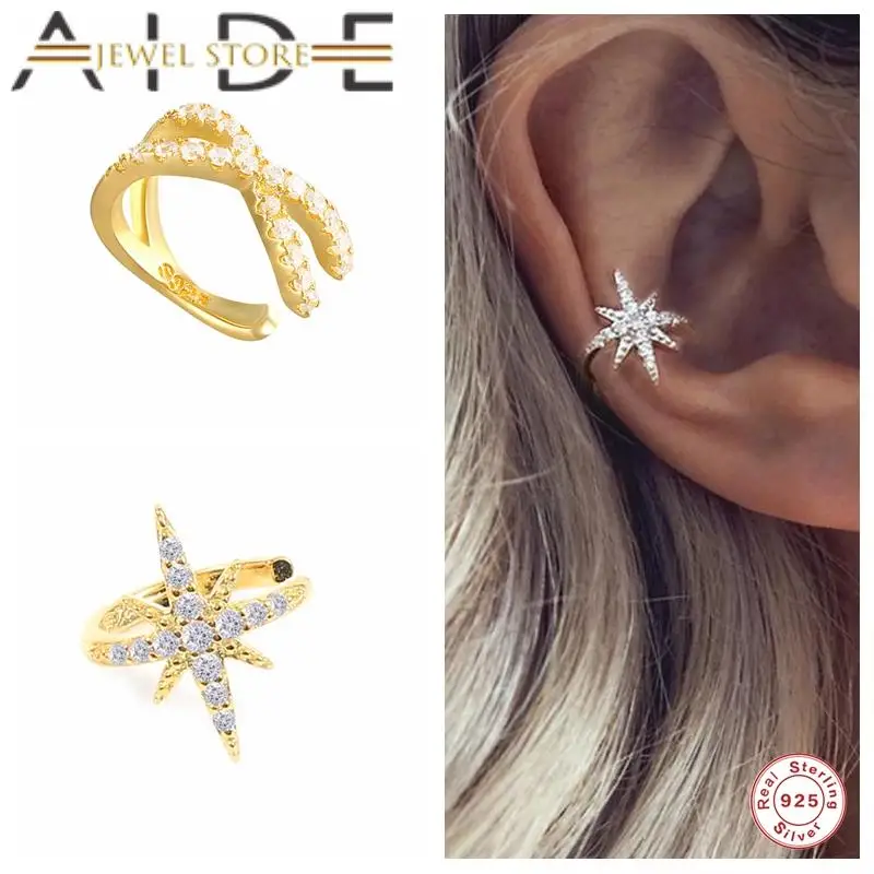 Женская серьга-клипса с цирконом без пирсинга | Украшения и аксессуары