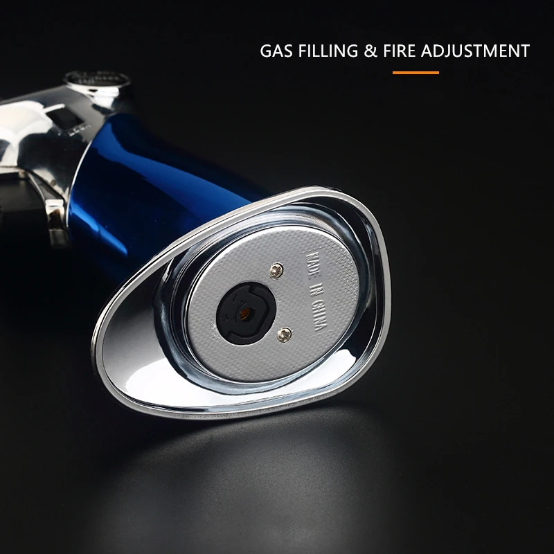 Зажигалка для сигар турбо компактная Бутановая 3 струйная Ветрозащитная