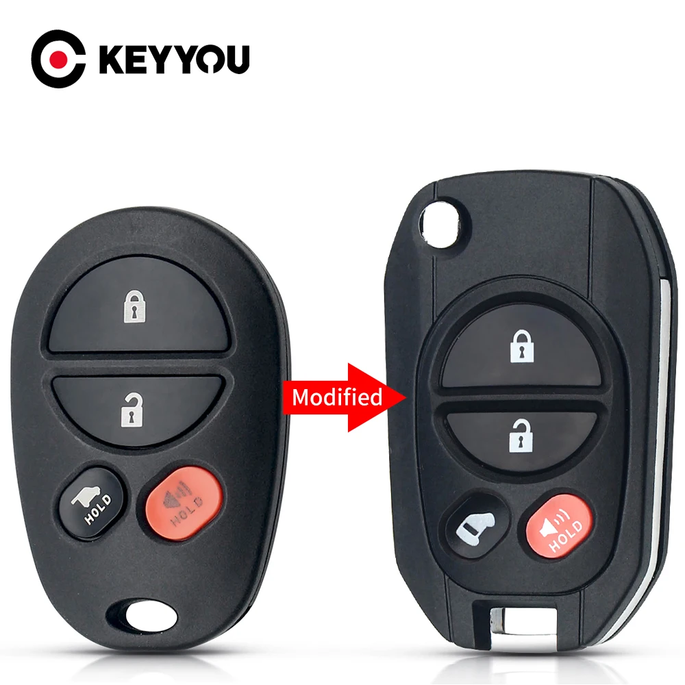 Модифицированный корпус дистанционного ключа KEYYOU сменный флип брелок с 4