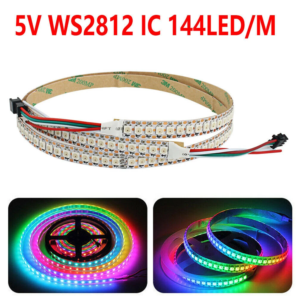 

Led Strip Light 1M /2M Non-Waterproof SMD5050 RGB WS2812B 144Leds/M Fiexble Light Led Ribbon Tape Home Decoration Lamp